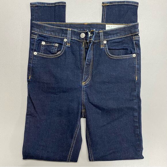 Rag & Bone Denim Blue Jeans Harrow Skinny Pants Dark Wash Womens Size 28 - Picture 6 of 8
